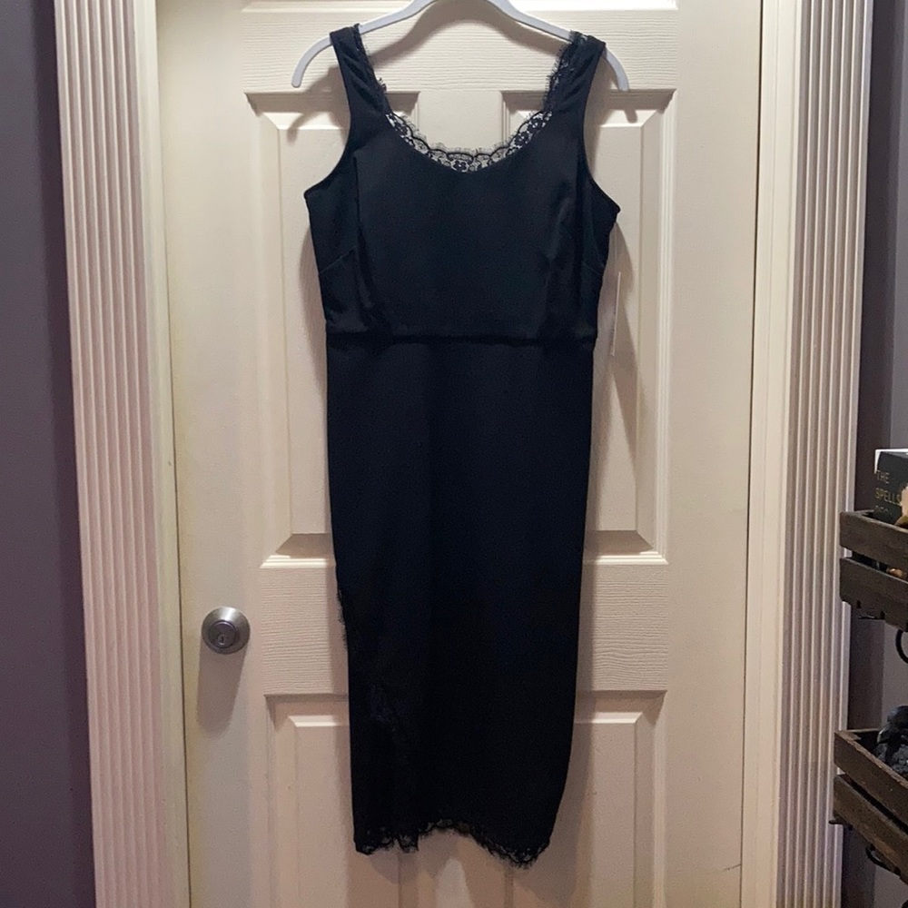 Nanette Lepore black lace trim dress